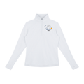 NURSE-MA-WHITE HEART PULLOVER-MA logo Women's Quarter-Zip Yoga Pullover add some warmth to your scrubs. 4 colors-4 sizes in this light weight pullover to wear on those days you just need a little style while you work.