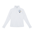 NURSE-BLUE HEART PULLOVER-NURSE logo Women's Quarter-Zip Yoga Pullover add some warmth to your scrubs. 4 colors-4 sizes in this light weight pullover to wear on those days you just need a little style while you work.